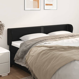 vidaXL Wingback Headboard Black 203x23x78/88 cm Faux Leather