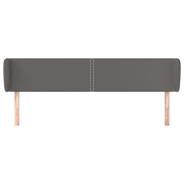 vidaXL Wingback Headboard Grey 203x23x78/88 cm Faux Leather