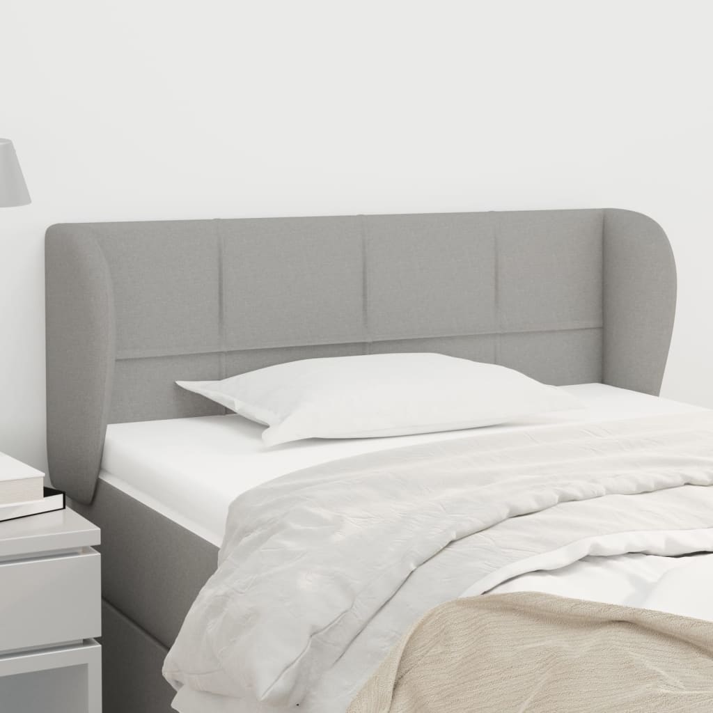 vidaXL Wingback Headboard Light Gray 93x23x78/88 cm Fabric