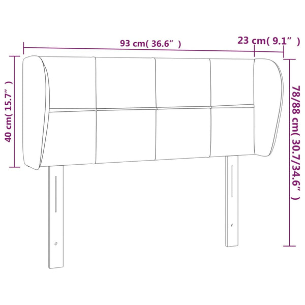 vidaXL Wingback Headboard Taupe 93x23x78/88 cm Fabric