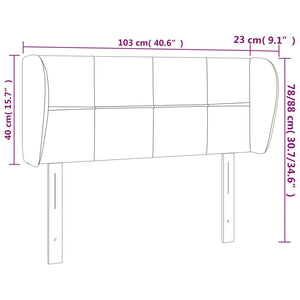 vidaXL Wingback Headboard Light Gray 103x23x78/88 cm Fabric