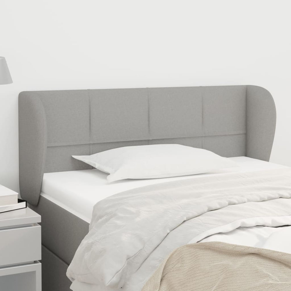 vidaXL Wingback Headboard Light Gray 103x23x78/88 cm Fabric