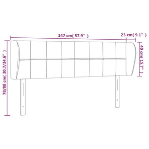 vidaXL Wingback Headboard Light Grey 147x23x78/88 cm Fabric