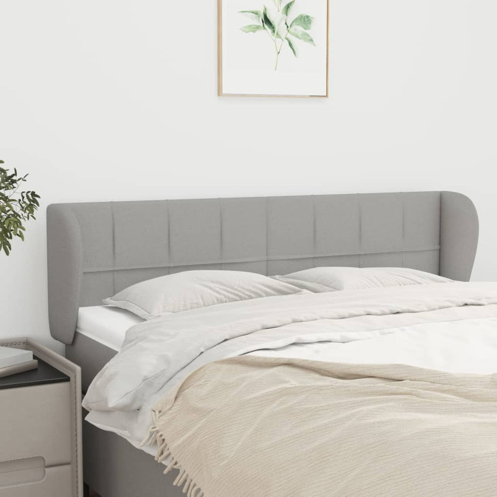 vidaXL Wingback Headboard Light Grey 147x23x78/88 cm Fabric
