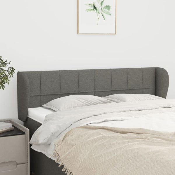 vidaXL Wingback Headboard Dark Grey 147x23x78/88 cm Fabric