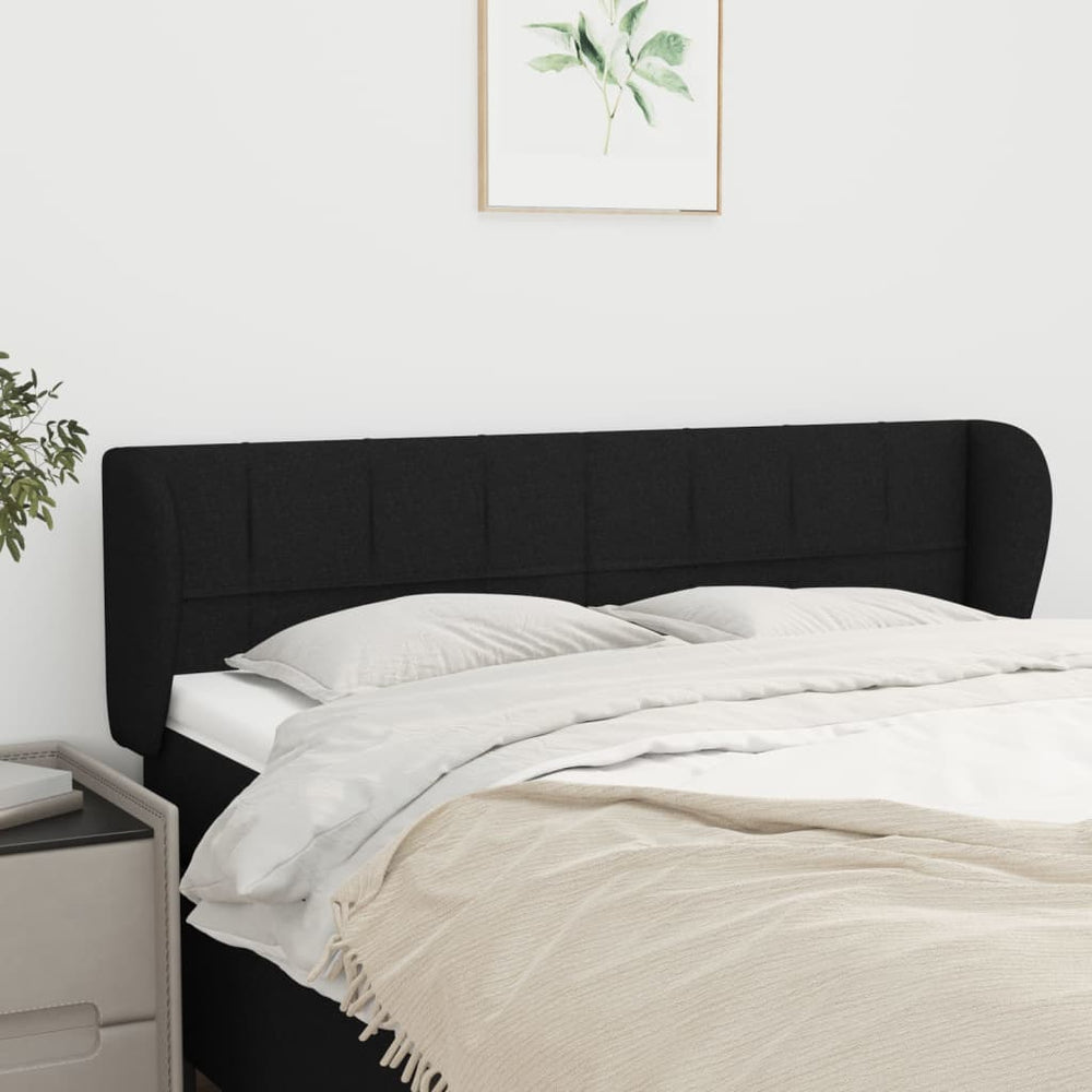 vidaXL Wingback Headboard Black 147x23x78/88 cm Fabric