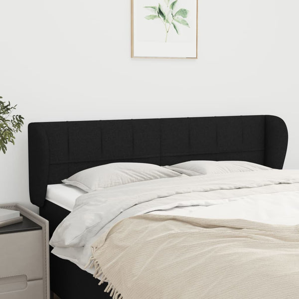 vidaXL Wingback Headboard Black 147x23x78/88 cm Fabric