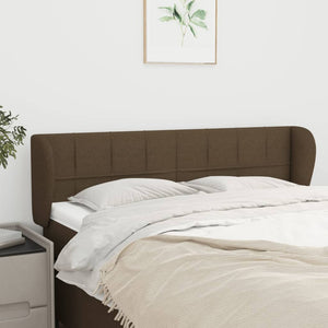 vidaXL Wingback Headboard Dark Brown 147x23x78/88 cm Fabric