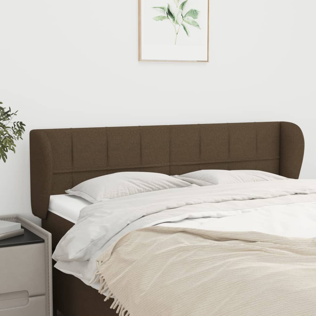 vidaXL Wingback Headboard Dark Brown 147x23x78/88 cm Fabric