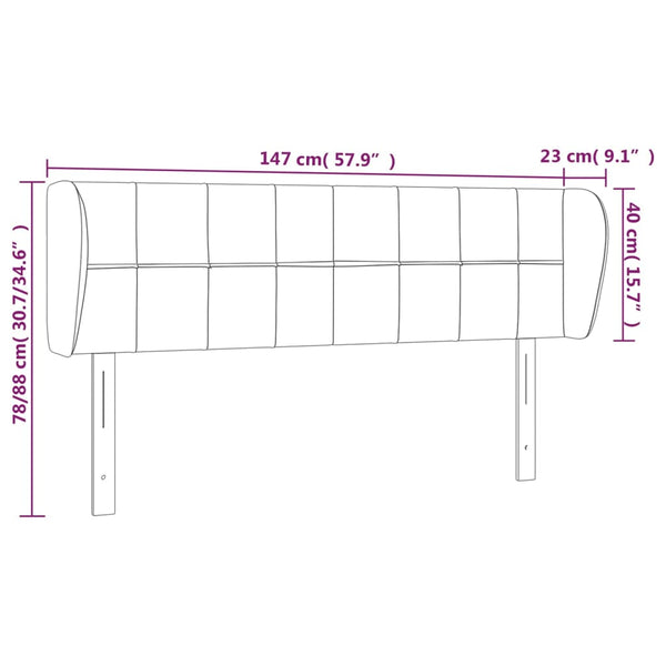 vidaXL Wingback Headboard Cream 147x23x78/88 cm Fabric