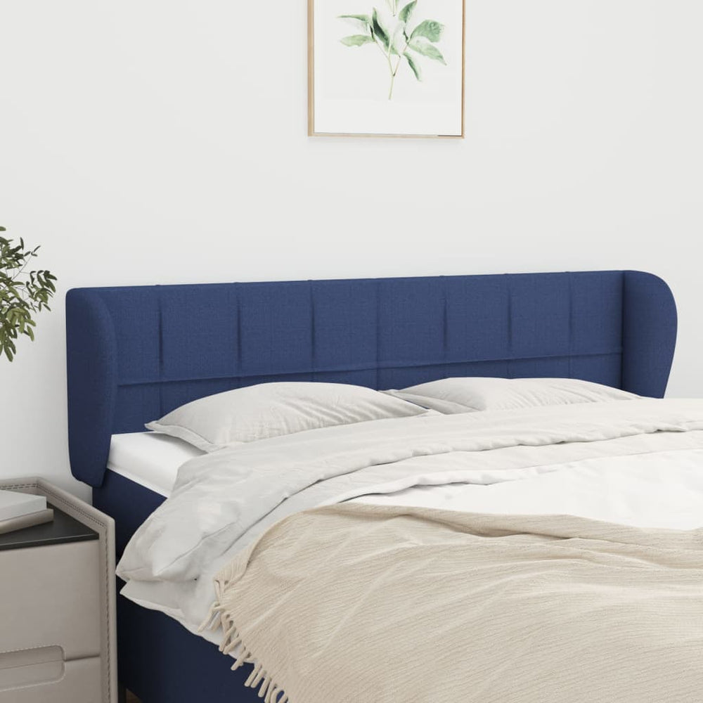 vidaXL Wingback Headboard Blue 147x23x78/88 cm Fabric