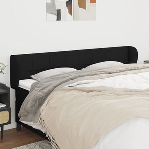 vidaXL Wingback Headboard Black 163x23x78/88 cm Fabric
