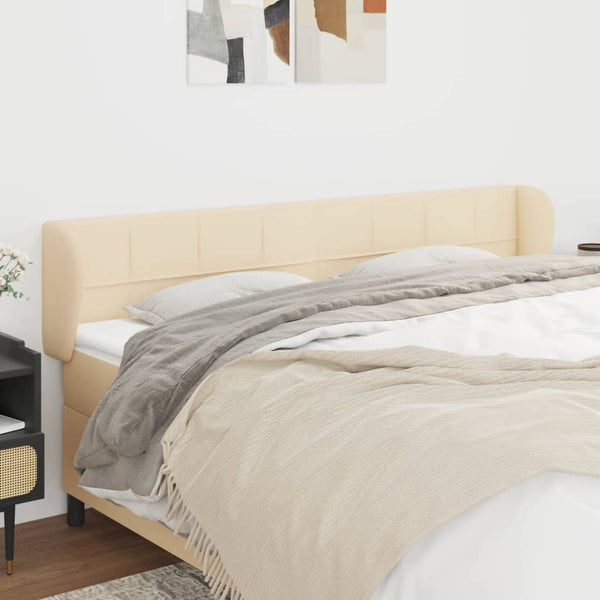 vidaXL Wingback Headboard Cream 163x23x78/88 cm Fabric