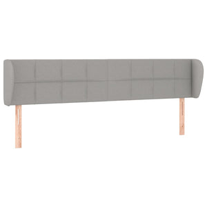 vidaXL Headboard with Wings Light Grey 183x23x78/88 cm Fabric