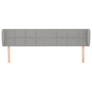 vidaXL Headboard with Wings Light Grey 183x23x78/88 cm Fabric