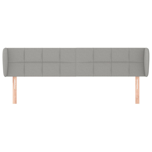 vidaXL Headboard with Wings Light Grey 183x23x78/88 cm Fabric