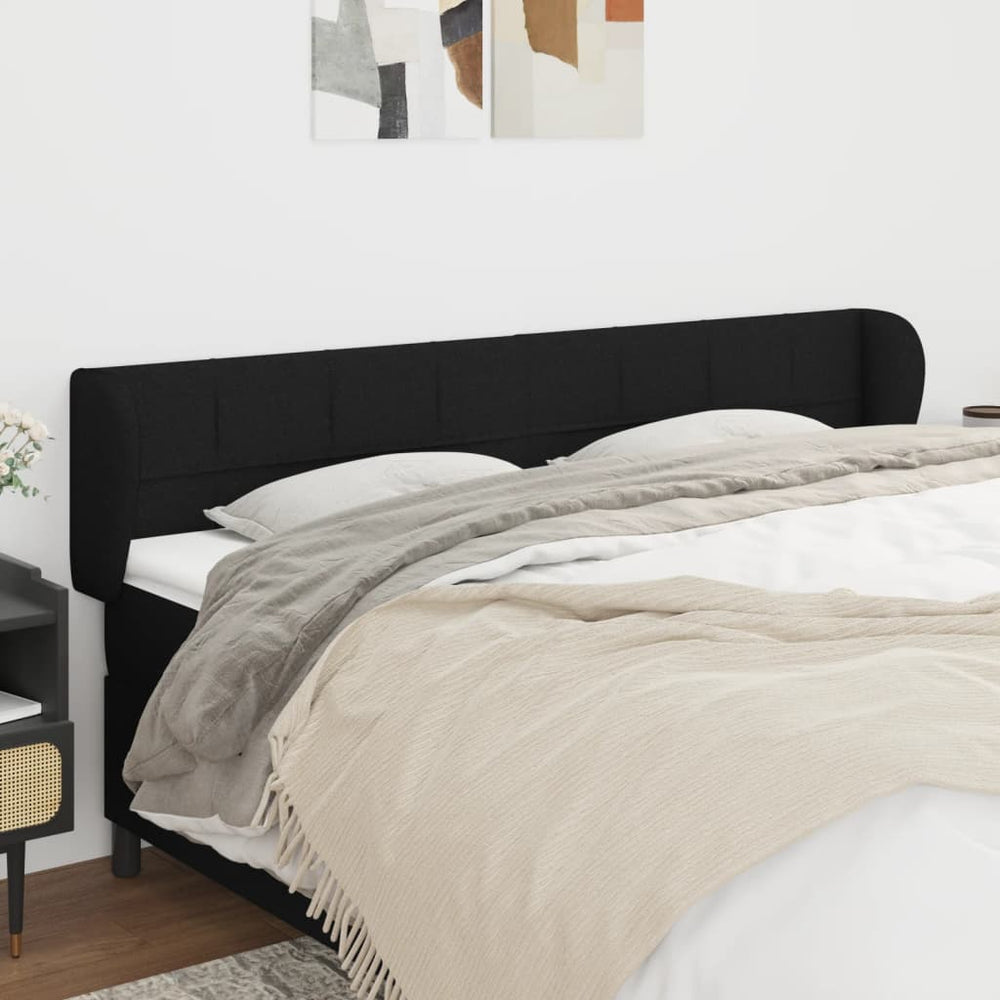 vidaXL Wingback Headboard Black 183x23x78/88 cm Fabric