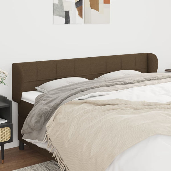 vidaXL Wingback Headboard Dark Brown 183x23x78/88 cm Fabric