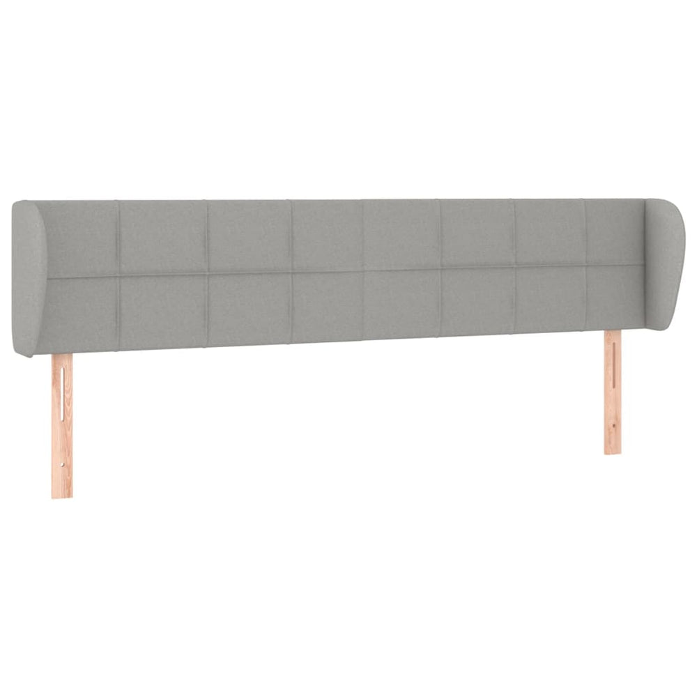 vidaXL Wingback Headboard Light Gray 203x23x78/88 cm Fabric