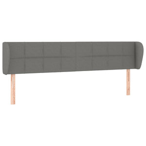 vidaXL Wingback Headboard Dark Grey 203x23x78/88 cm Fabric