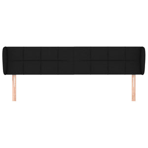 vidaXL Tufted Headboard Black 203x23x78/88 cm Fabric