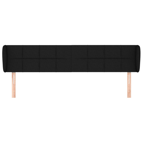 vidaXL Tufted Headboard Black 203x23x78/88 cm Fabric