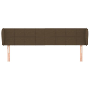 vidaXL Wingback Headboard Dark Brown 203x23x78/88 cm Fabric