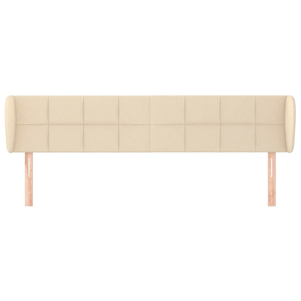 vidaXL Wingback Headboard Cream 203x23x78/88 cm Fabric