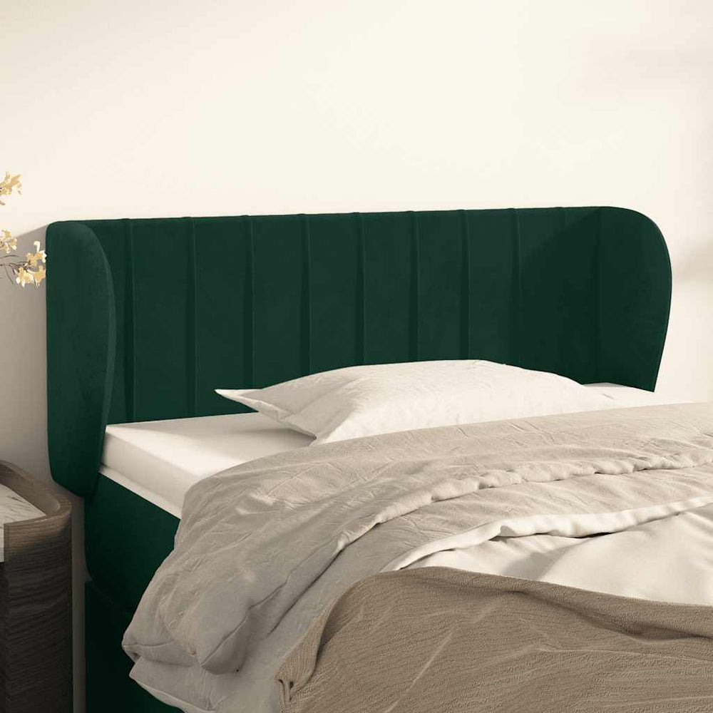 Kopfteil mit Ohren Dunkelgrün 83x23x78/88 cm Samt