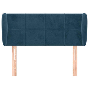 Kopfteil mit Ohren Dunkelblau 83x23x78/88 cm Samt