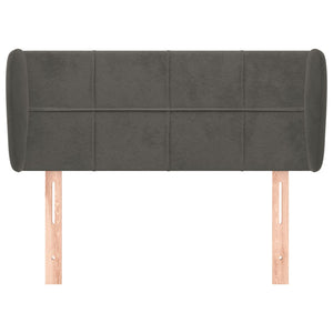 Kopfteil mit Ohren Dunkelgrau 103x23x78/88 cm Samt