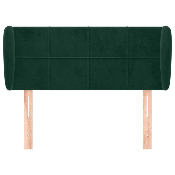 Kopfteil mit Ohren Dunkelgrün 103x23x78/88 cm Samt