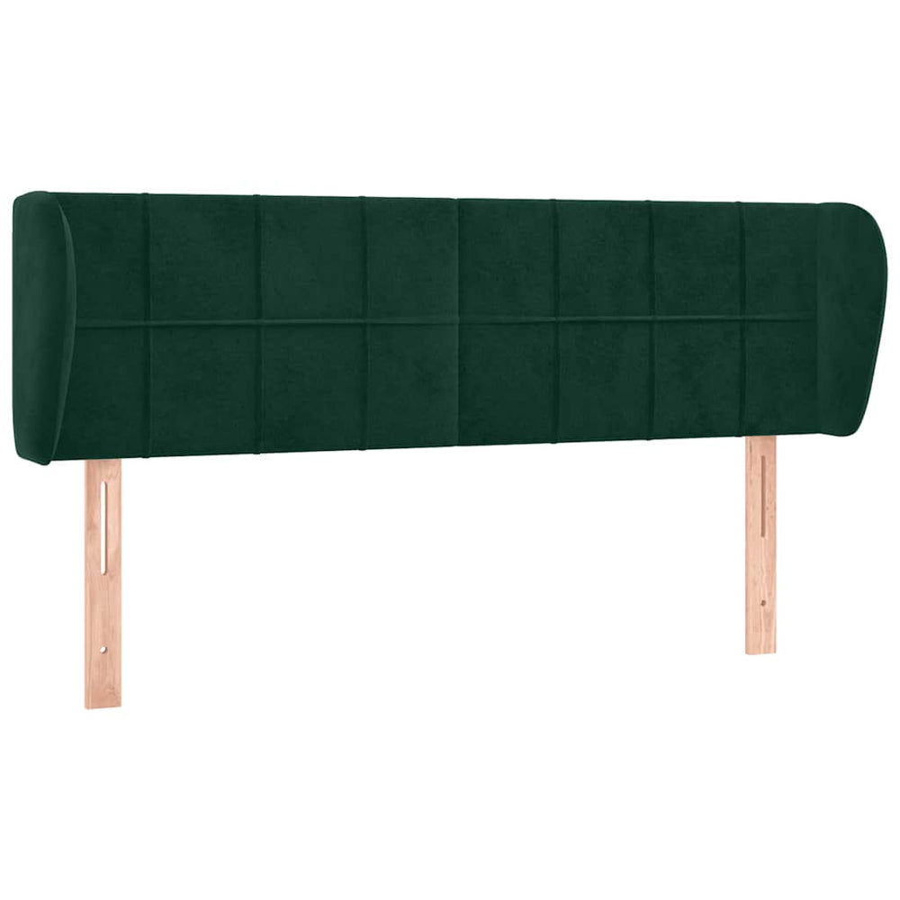 Kopfteil mit Ohren Dunkelgrün 147x23x78/88 cm Samt