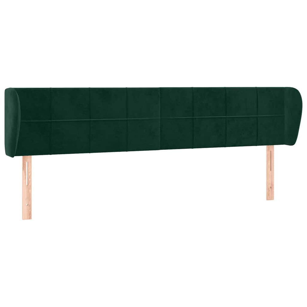 Kopfteil mit Ohren Dunkelgrün 163x23x78/88 cm Samt