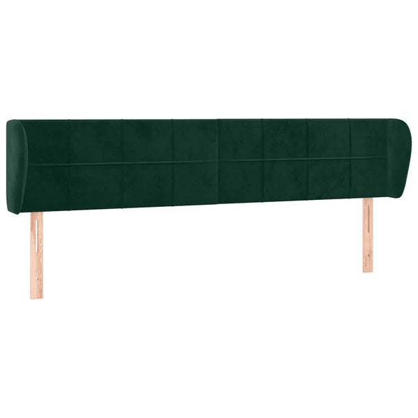 Kopfteil mit Ohren Dunkelgrün 163x23x78/88 cm Samt