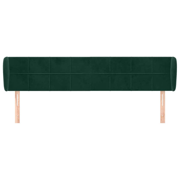 Kopfteil mit Ohren Dunkelgrün 163x23x78/88 cm Samt