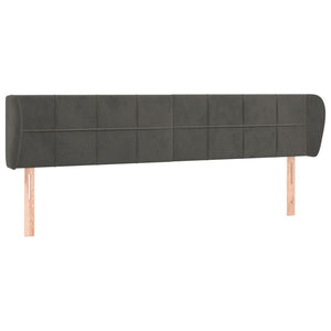 vidaXL Wingback Headboard Dark Grey 183x23x78/88 cm Velvet