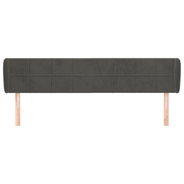 vidaXL Wingback Headboard Dark Grey 183x23x78/88 cm Velvet