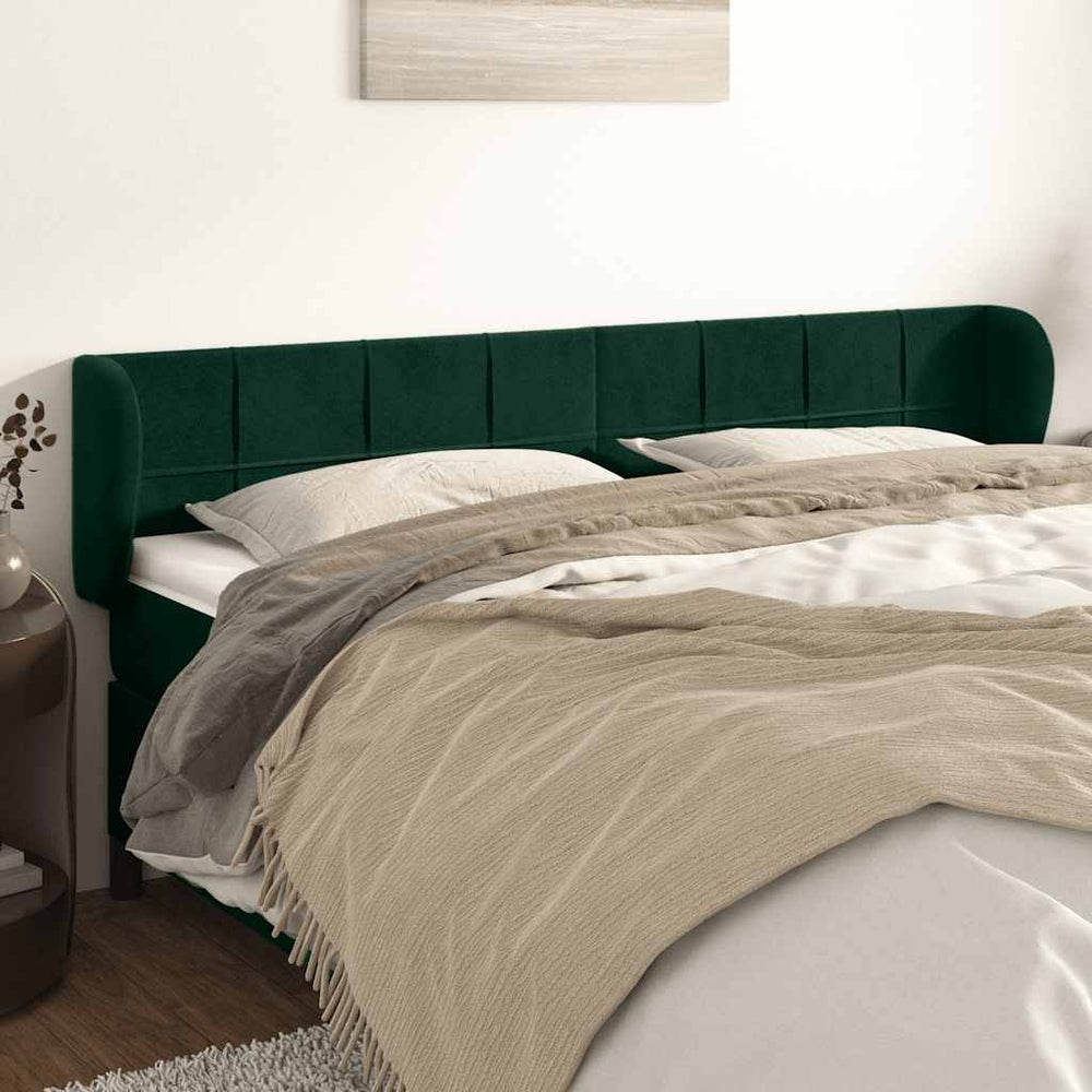 vidaXL Wingback Headboard Dark Green 183x23x78/88 cm Velvet