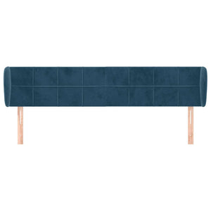 vidaXL Wingback Headboard Dark Blue 183x23x78/88 cm Velvet
