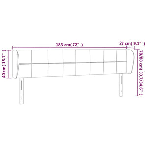 vidaXL Wingback Headboard Dark Blue 183x23x78/88 cm Velvet