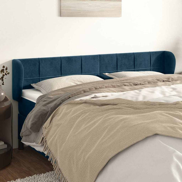 vidaXL Wingback Headboard Dark Blue 183x23x78/88 cm Velvet