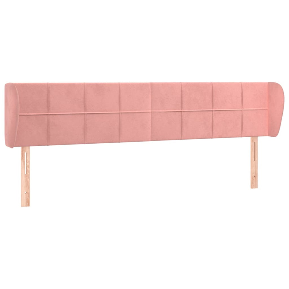 vidaXL Wingback Headboard Pink 183x23x78/88 cm Velvet