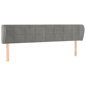 vidaXL Wingback Headboard Light Gray 203x23x78/88 cm Velvet