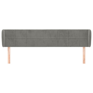 vidaXL Wingback Headboard Light Gray 203x23x78/88 cm Velvet