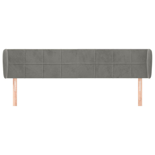 vidaXL Wingback Headboard Light Gray 203x23x78/88 cm Velvet
