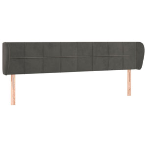 vidaXL Wingback Headboard Dark Grey 203x23x78/88 cm Velvet