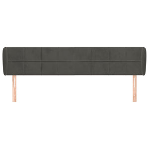 vidaXL Wingback Headboard Dark Grey 203x23x78/88 cm Velvet