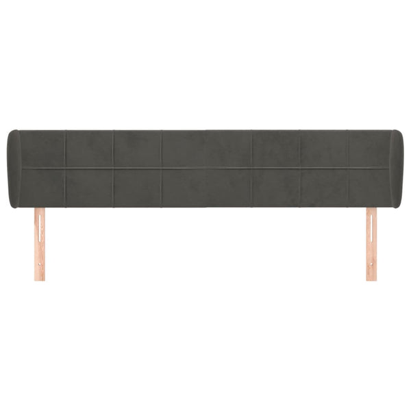 vidaXL Wingback Headboard Dark Grey 203x23x78/88 cm Velvet
