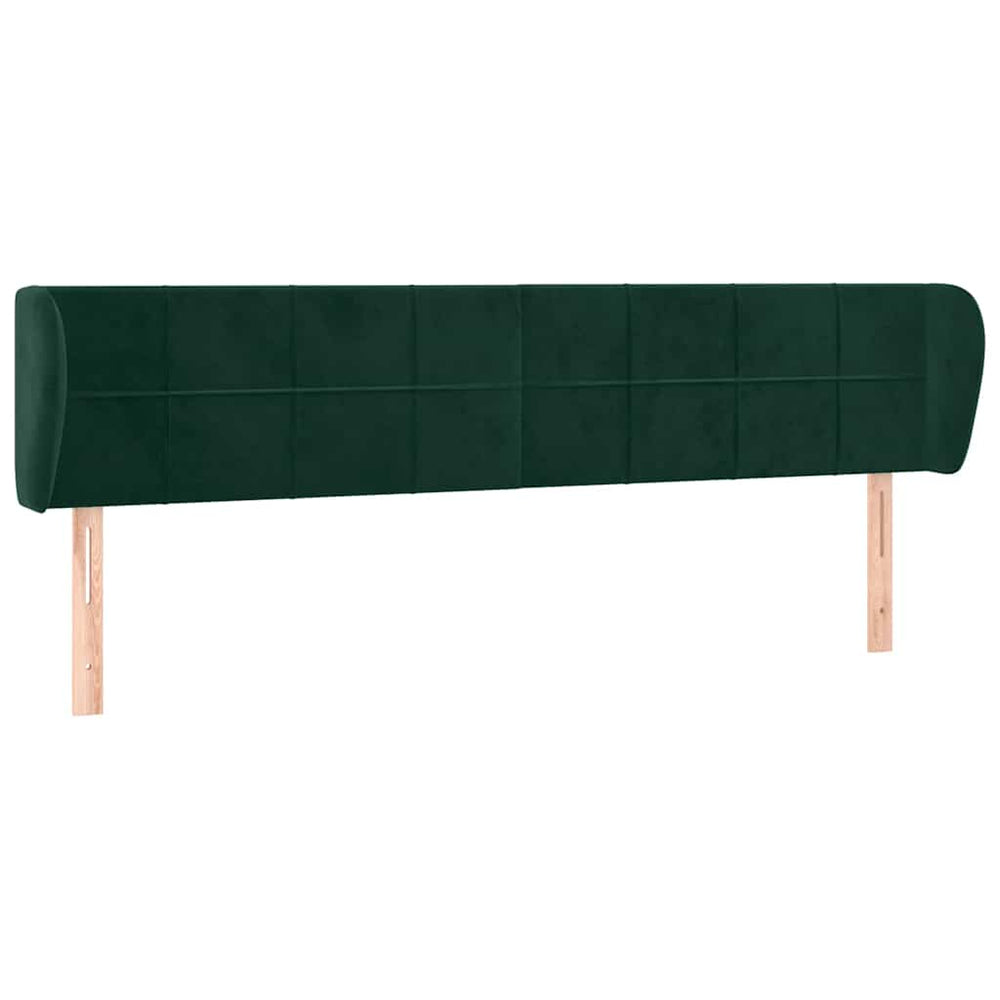 vidaXL Wingback Headboard Dark Green 203x23x78/88 cm Velvet